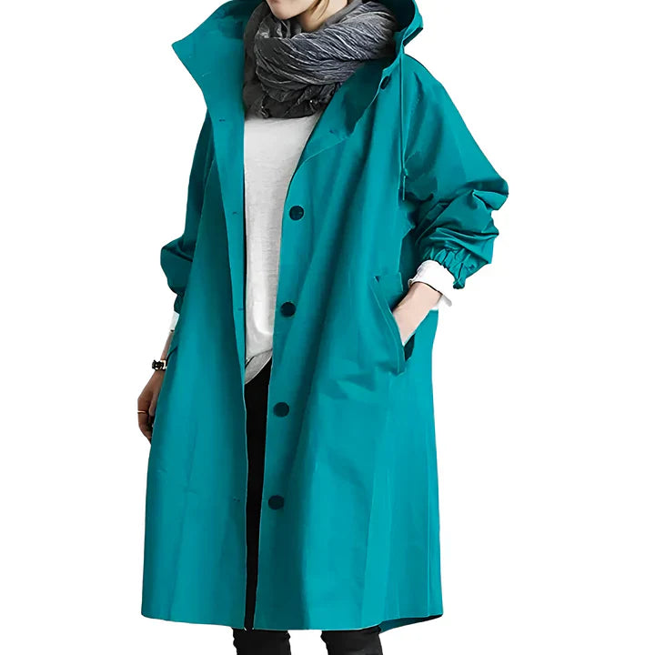 Lightweight women’s waterproof raincoat with hood – casual outdoor windbreaker jacket