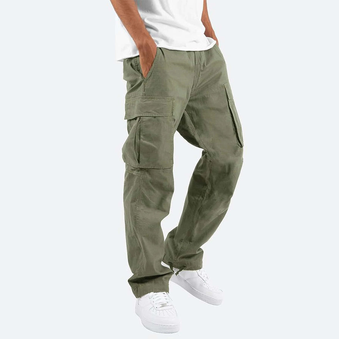 Men’s Slim Fit Durable Cargo Pants with Multiple Pockets for Work and Casual Wear