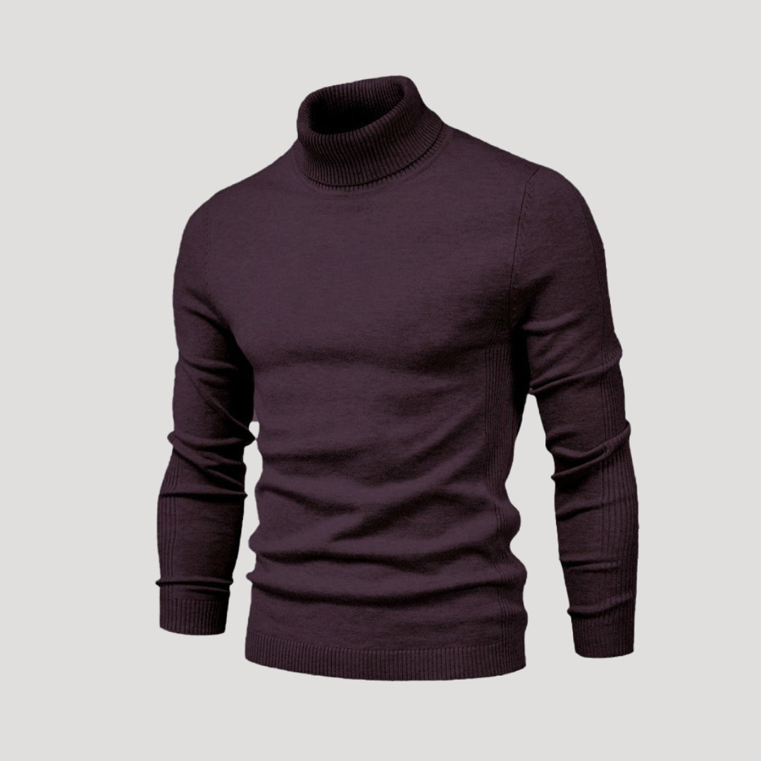 Men's Black Knit Turtleneck Sweater Jumper for Warmth, Comfort & Layering
