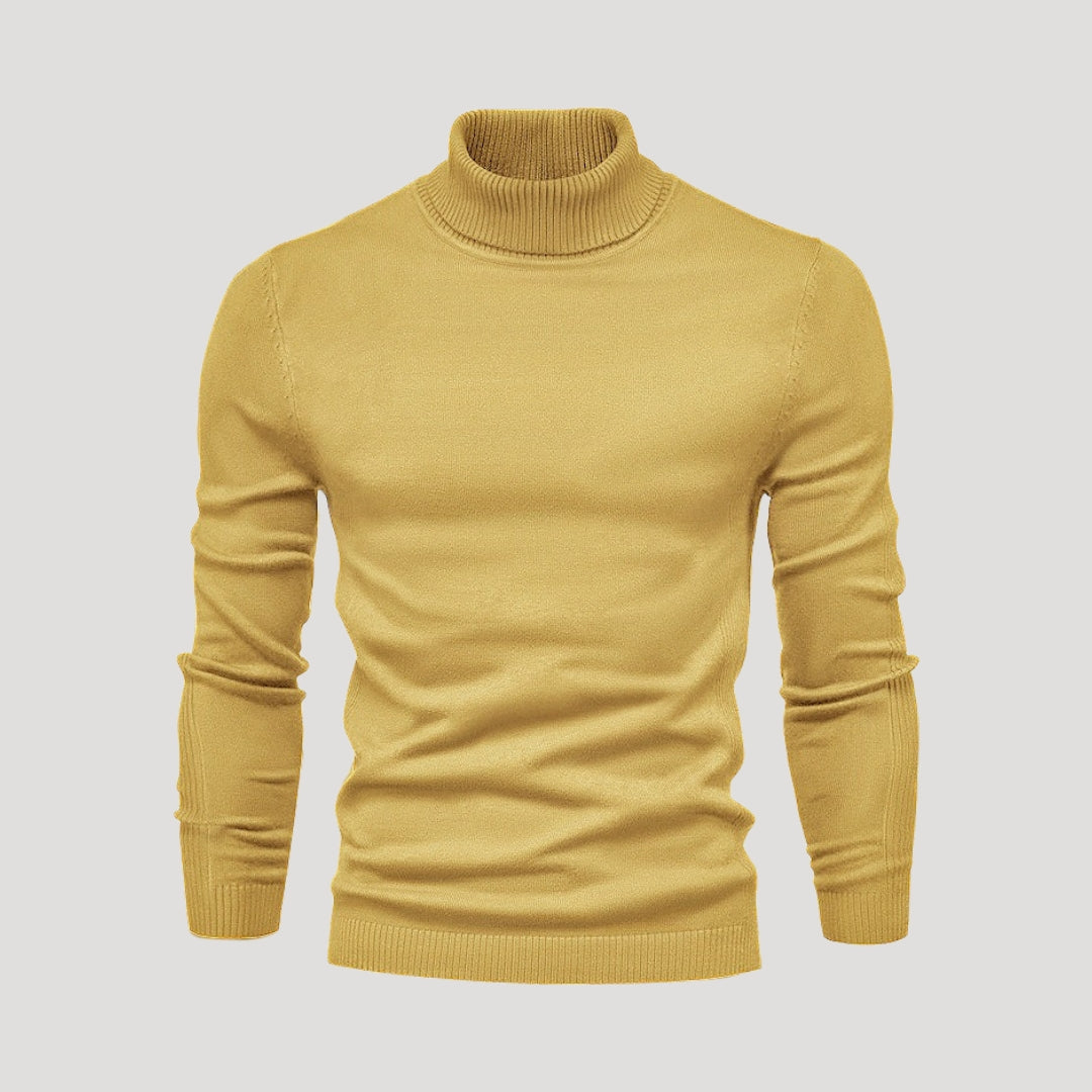 Men's Black Knit Turtleneck Sweater Jumper for Warmth, Comfort & Layering