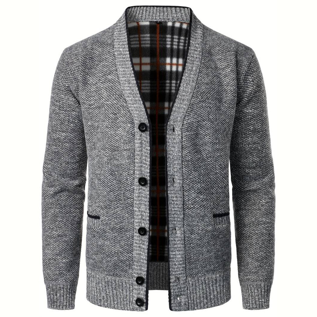 Men's v-neck cardigan - button knit vest
