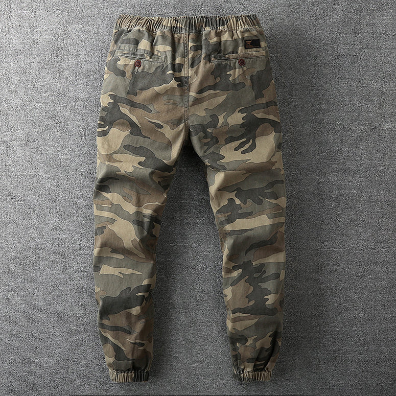 Men's camouflage cargo trousers - cotton