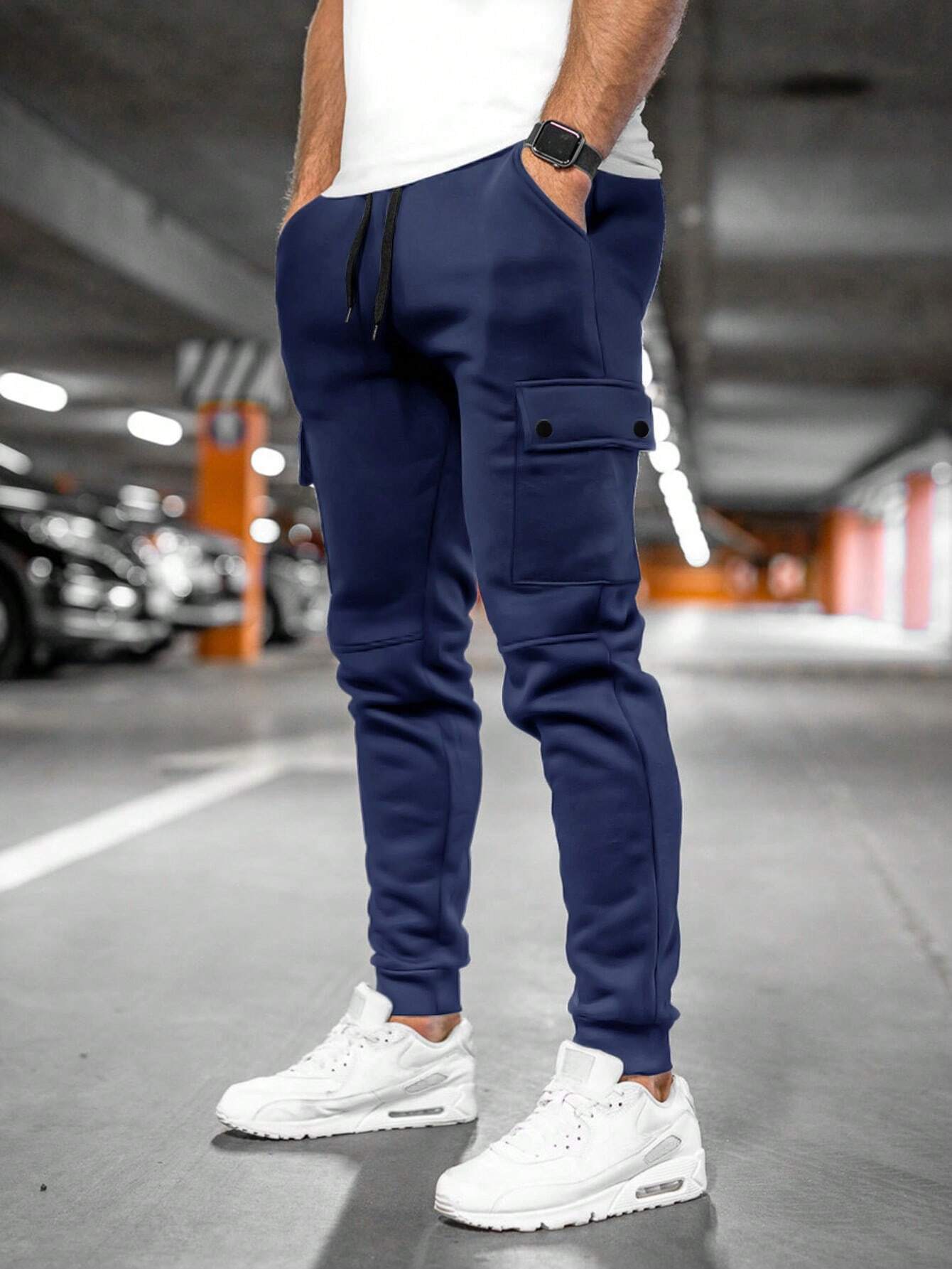 Men's cargo trousers - stretch fabric