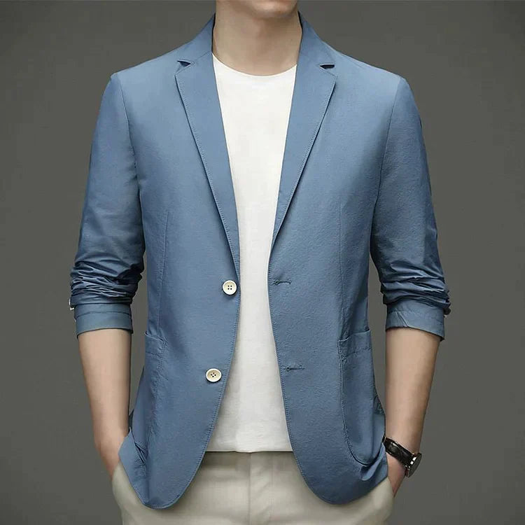 Men's Lightweight Autumn Blazer Jacket Breathable Wrinkle-Resistant Tailored Fit