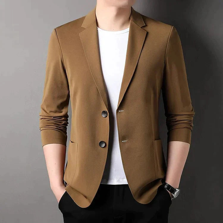 Men's Lightweight Autumn Blazer Jacket Breathable Wrinkle-Resistant Tailored Fit