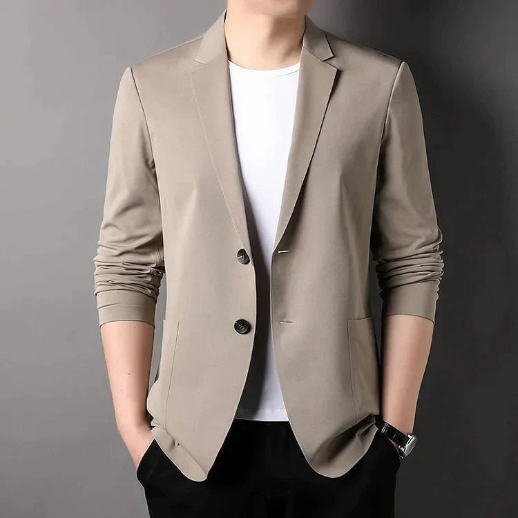 Men's Lightweight Autumn Blazer Jacket Breathable Wrinkle-Resistant Tailored Fit