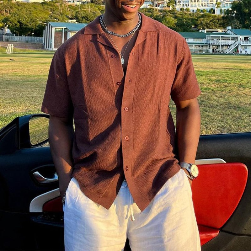 Men's Casual Button-Up Shirt with Relaxed Everyday Fit and Durable Comfort