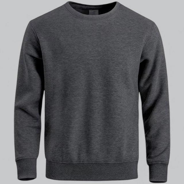Men's Casual Soft Cotton Crew Sweatshirt with Relaxed Fit