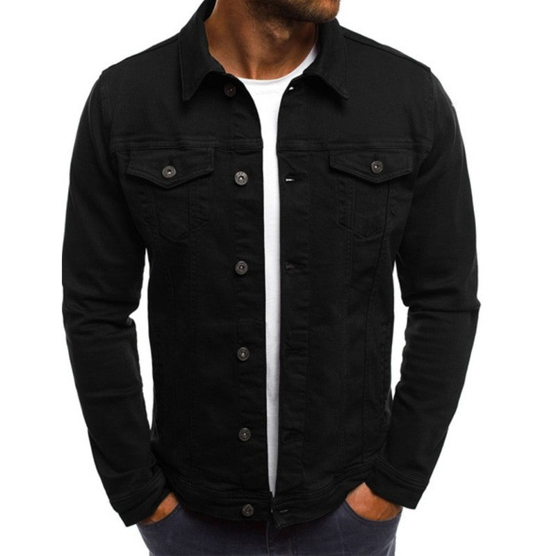 Men's Casual Denim Jacket Durable Stylish Everyday Outerwear
