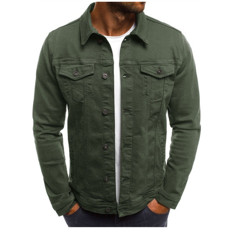 Men's Casual Denim Jacket Durable Stylish Everyday Outerwear
