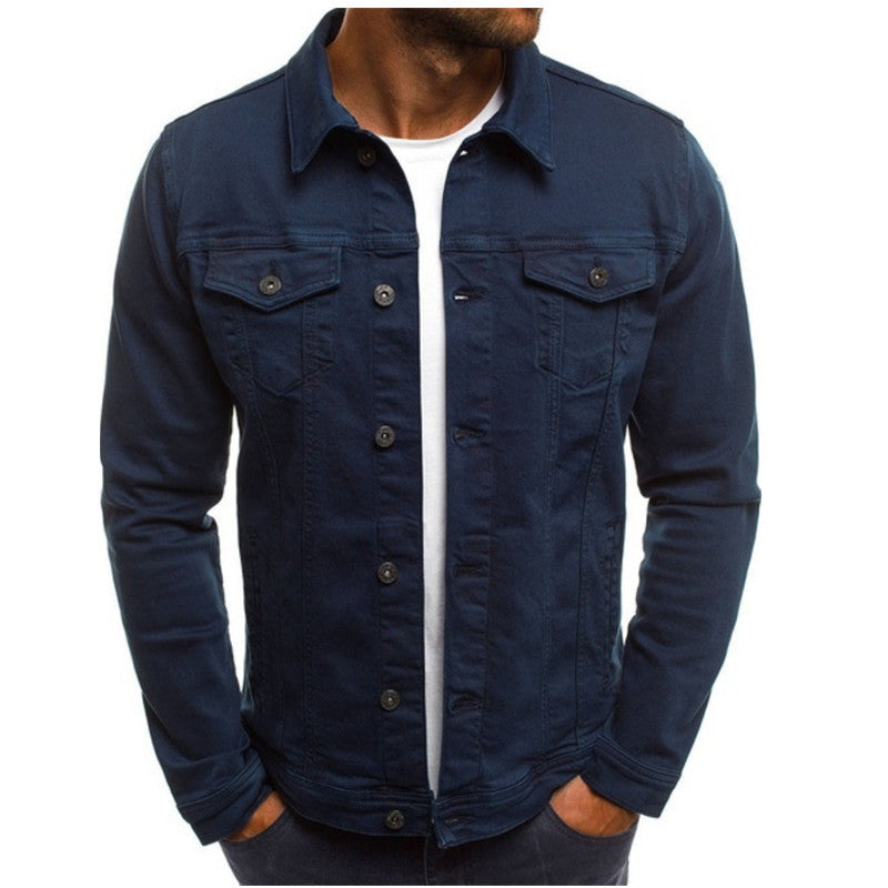Men's Casual Denim Jacket Durable Stylish Everyday Outerwear
