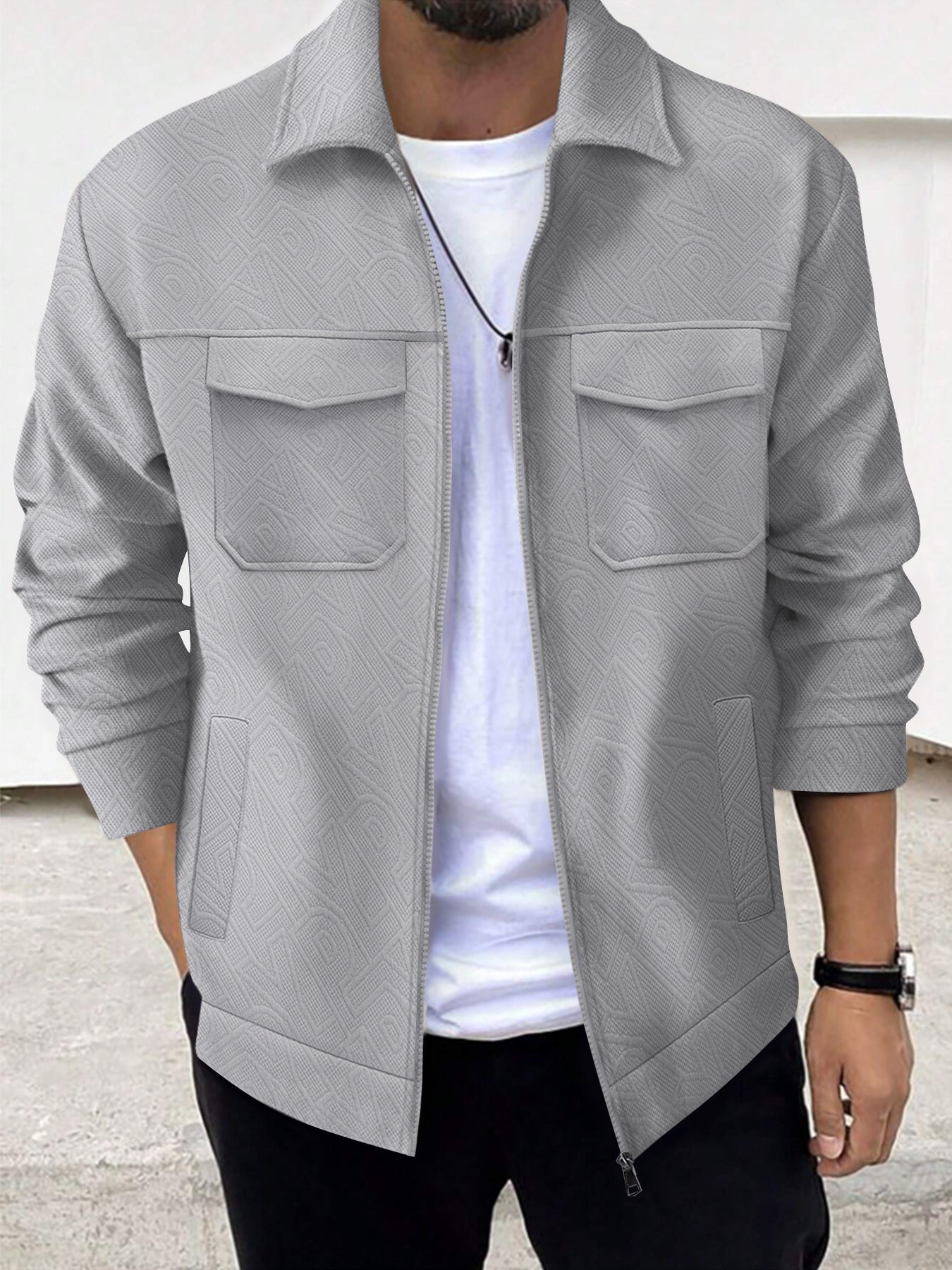 Men's Casual Jacket with Modern Design, Practical Pockets, and Cozy Lining for Winter