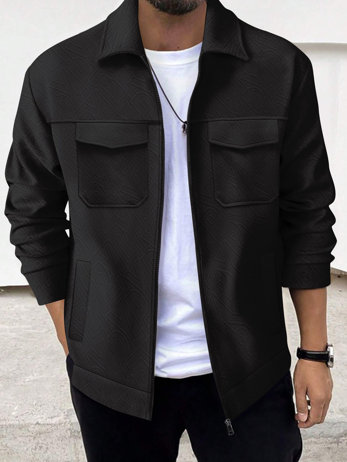 Men's Casual Jacket with Modern Design, Practical Pockets, and Cozy Lining for Winter