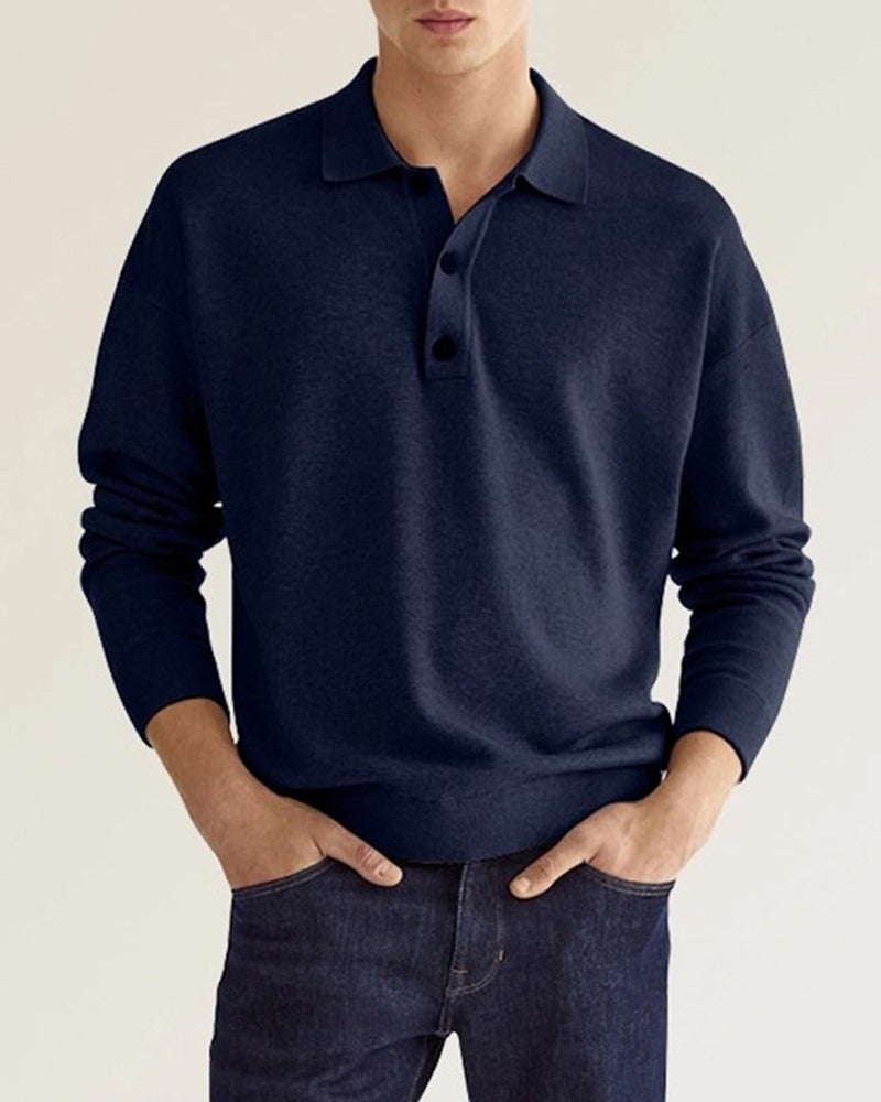 Men's Casual Long Sleeve Cotton Button-Up Shirt with Classic Collar for Business and Daily Wear