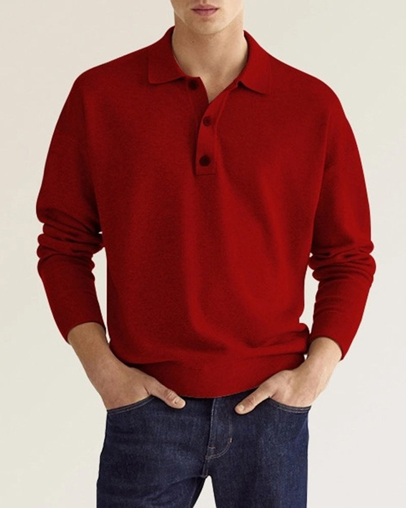 Men's Casual Long Sleeve Cotton Button-Up Shirt with Classic Collar for Business and Daily Wear