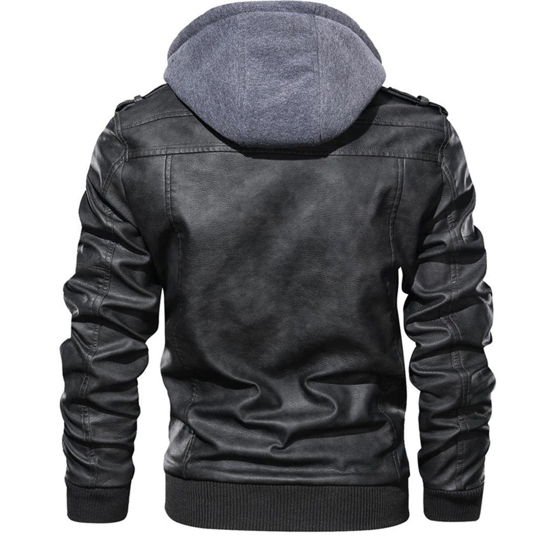 Men's genuine leather biker jacket