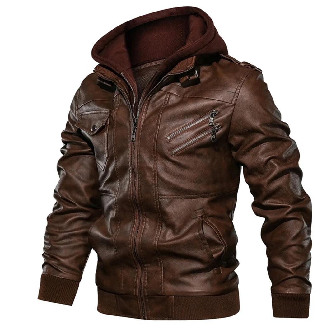 Men's genuine leather biker jacket
