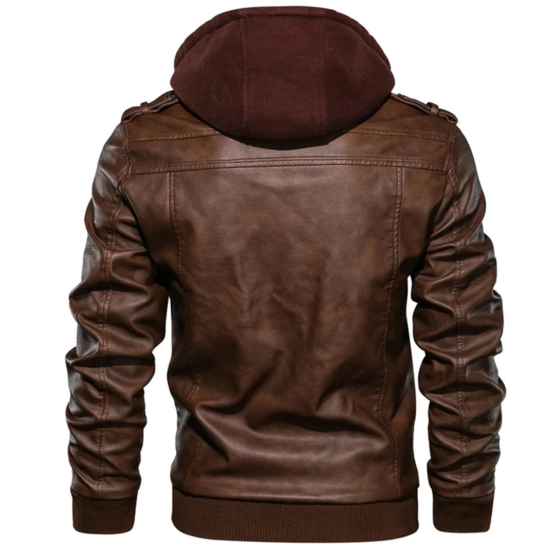 Men's genuine leather biker jacket