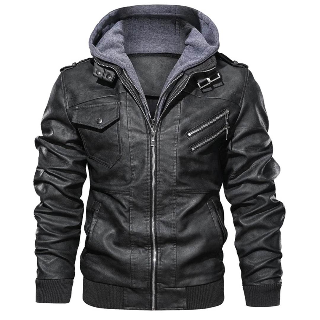 Men's genuine leather biker jacket