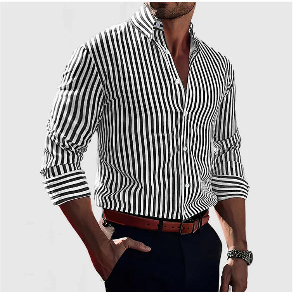Men's Striped Overshirt Casual Stylish Shirt With Oversized Fit