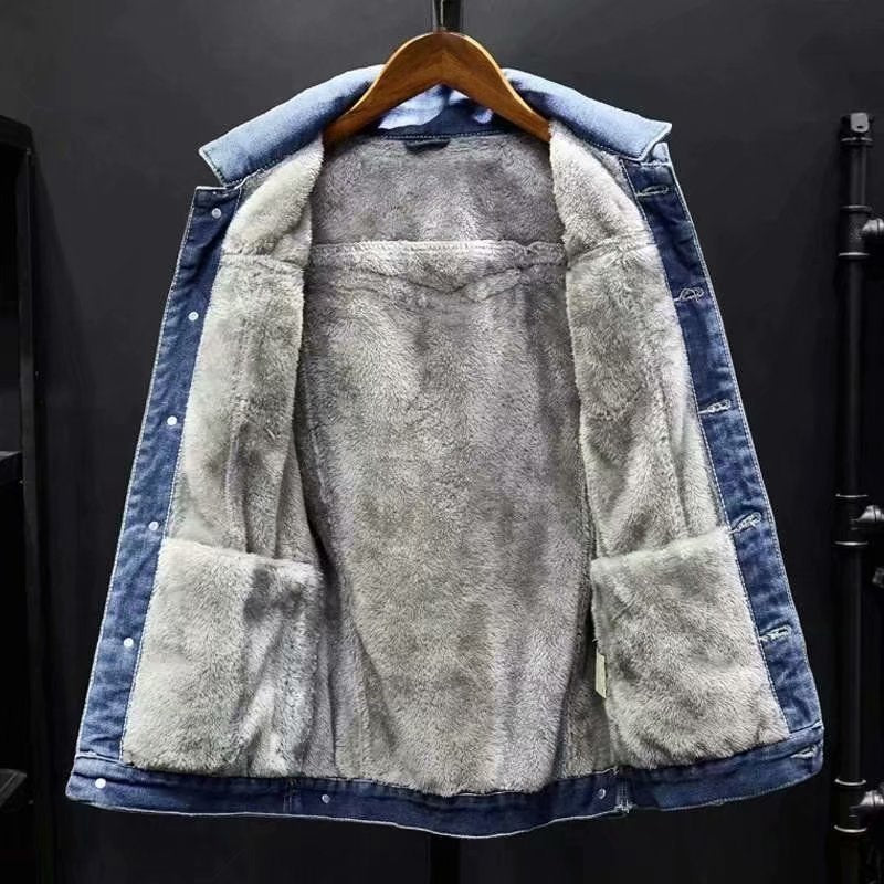 Men's Casual Denim Jacket for Spring and Autumn Outerwear, Relaxed Fit Durable Jacket