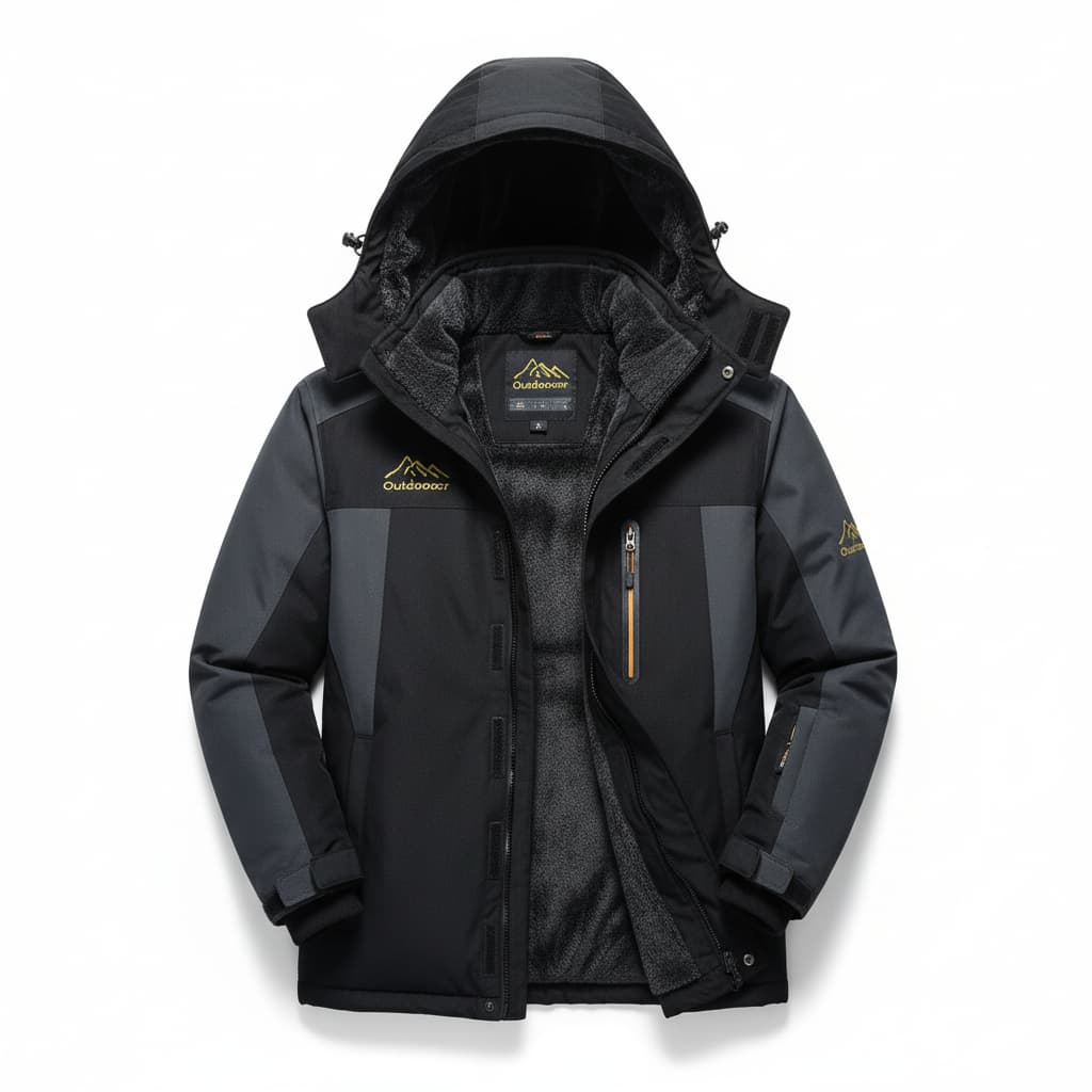 Men's waterproof winter jacket - hooded