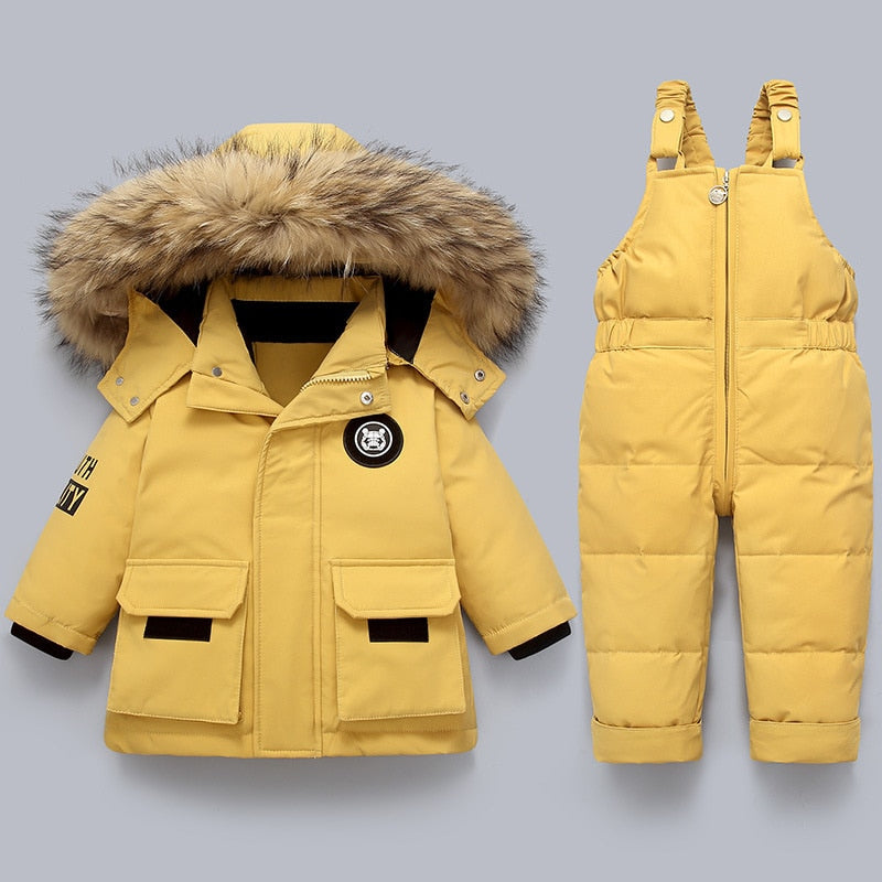 Snowbuddy - kids' winter jacket & ski overall with fur hood