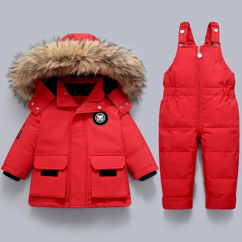 Snowbuddy - kids' winter jacket & ski overall with fur hood