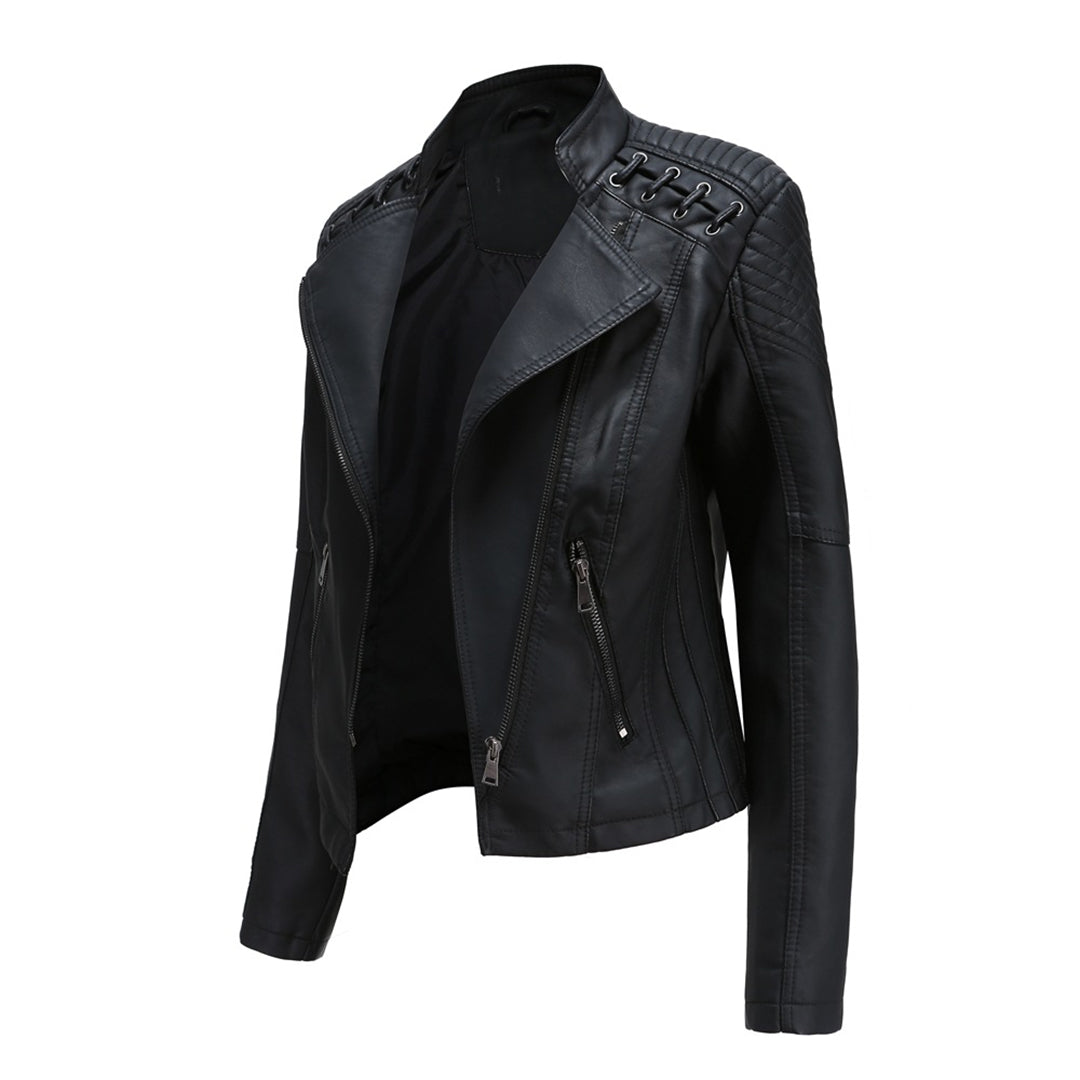 Women's biker leather jacket