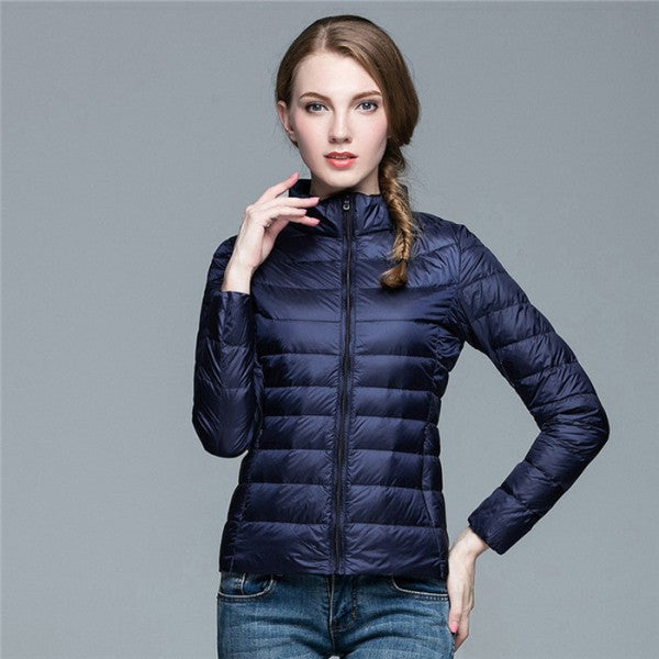Women's black puffer jacket - waterproof