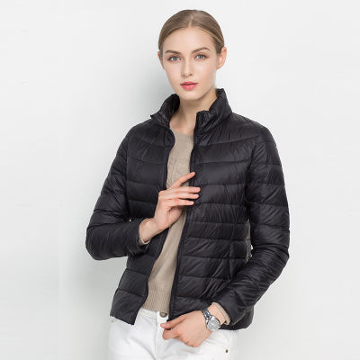 Women's black puffer jacket - waterproof