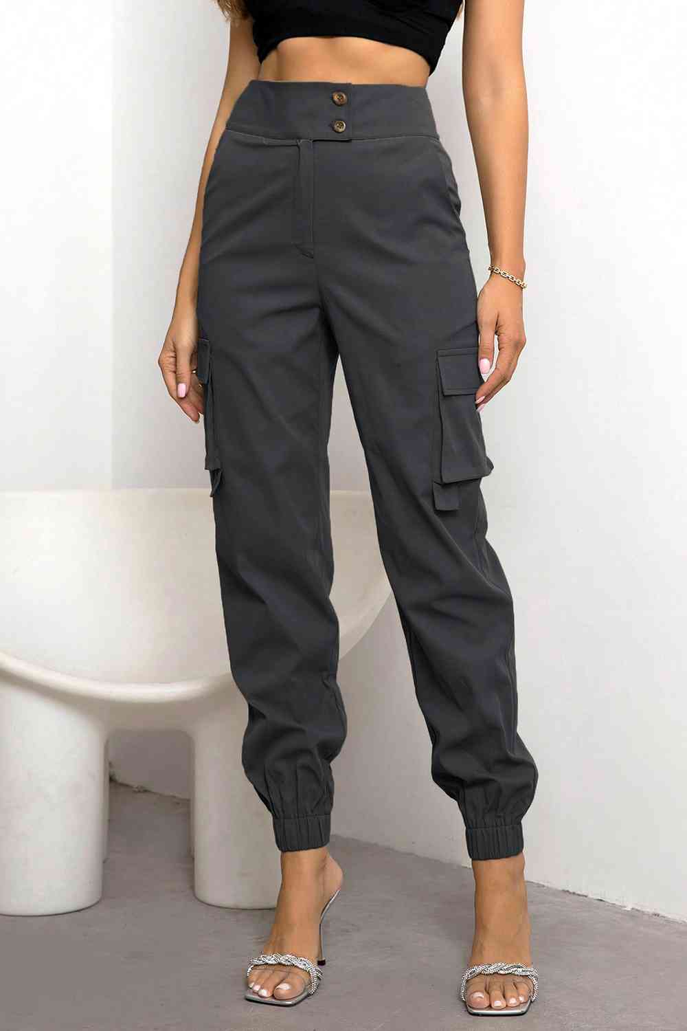 Women's cargo trousers - fabric blend