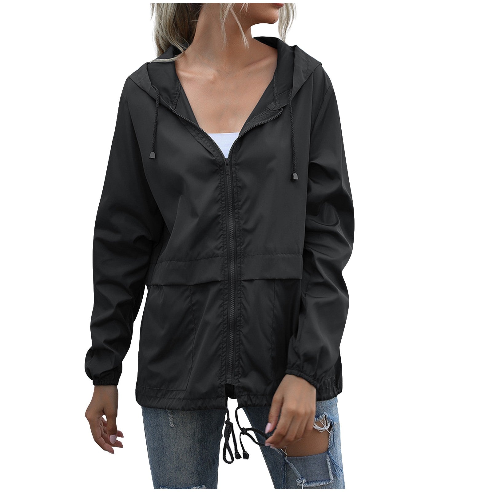 Women's hooded jacket - polyester
