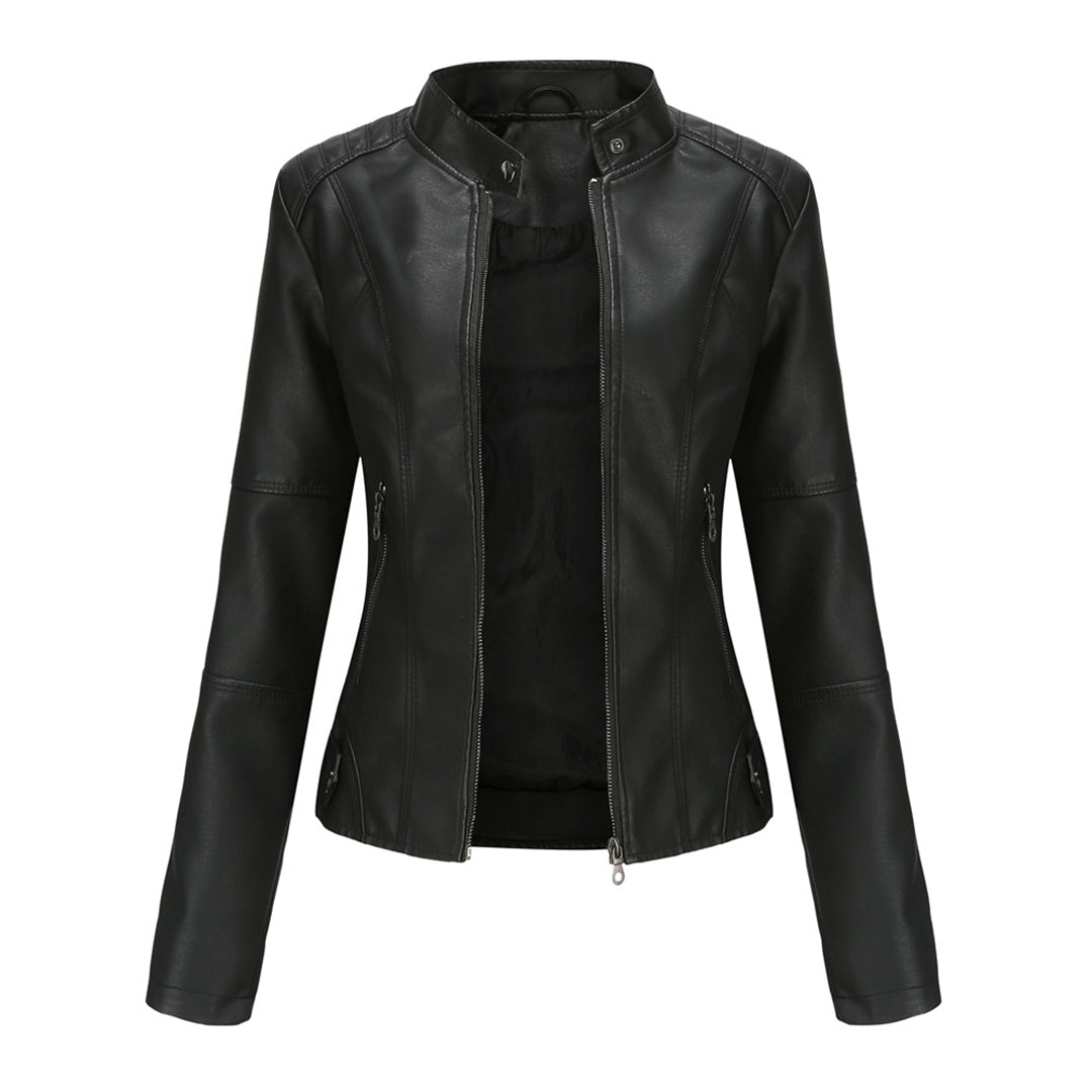 Women's leather biker jacket