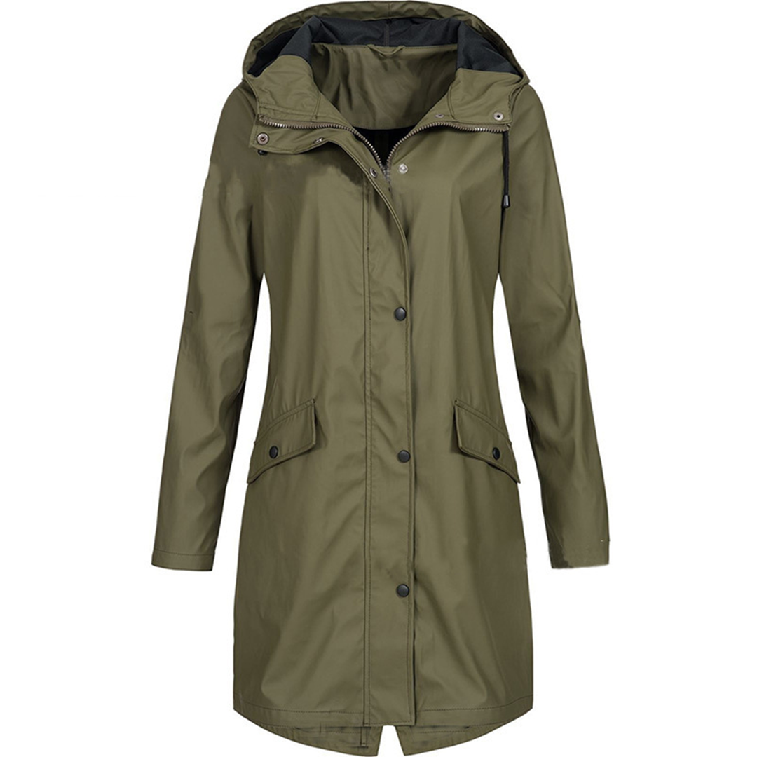 Women's long waterproof jacket - windproof