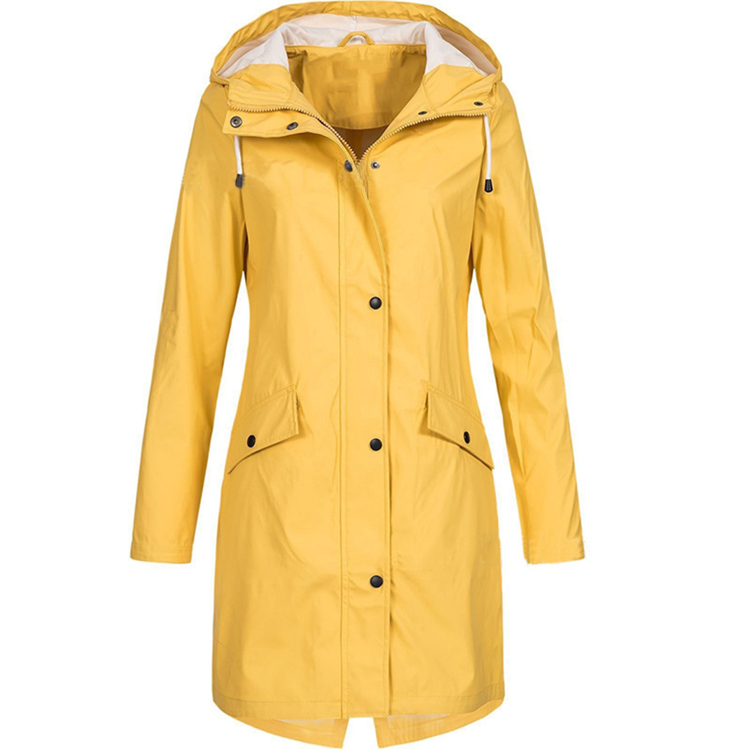Women's long waterproof jacket - windproof