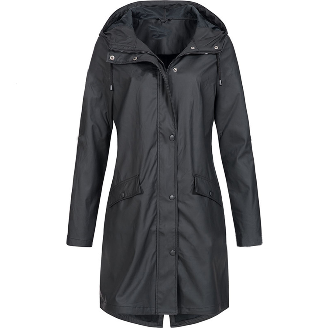 Women's long waterproof jacket - windproof