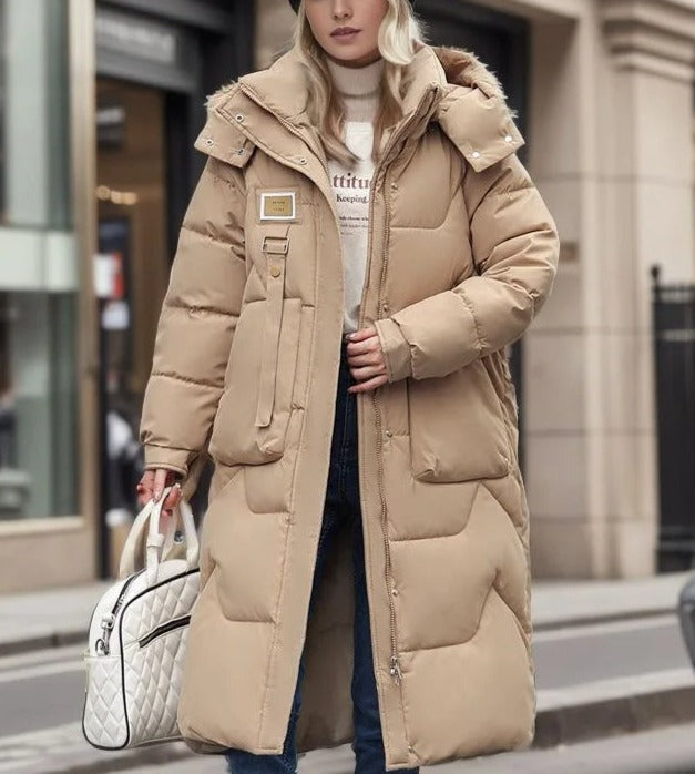 Women's long padded winter coat