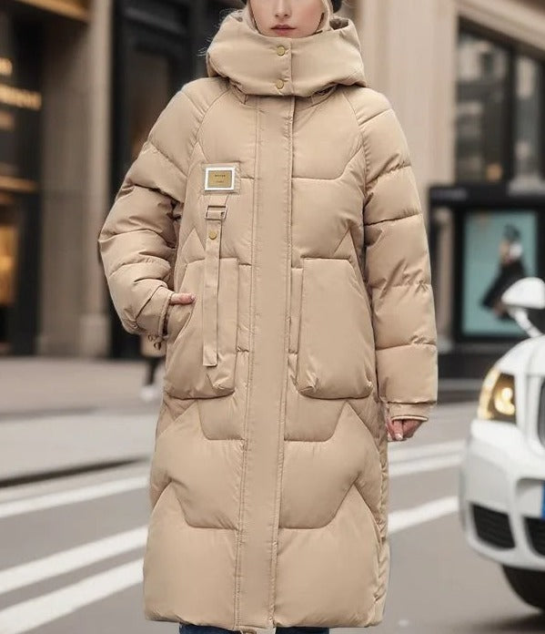 Women's long padded winter coat