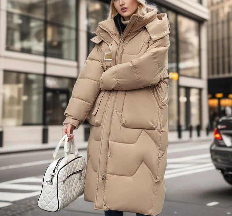 Women's long padded winter coat