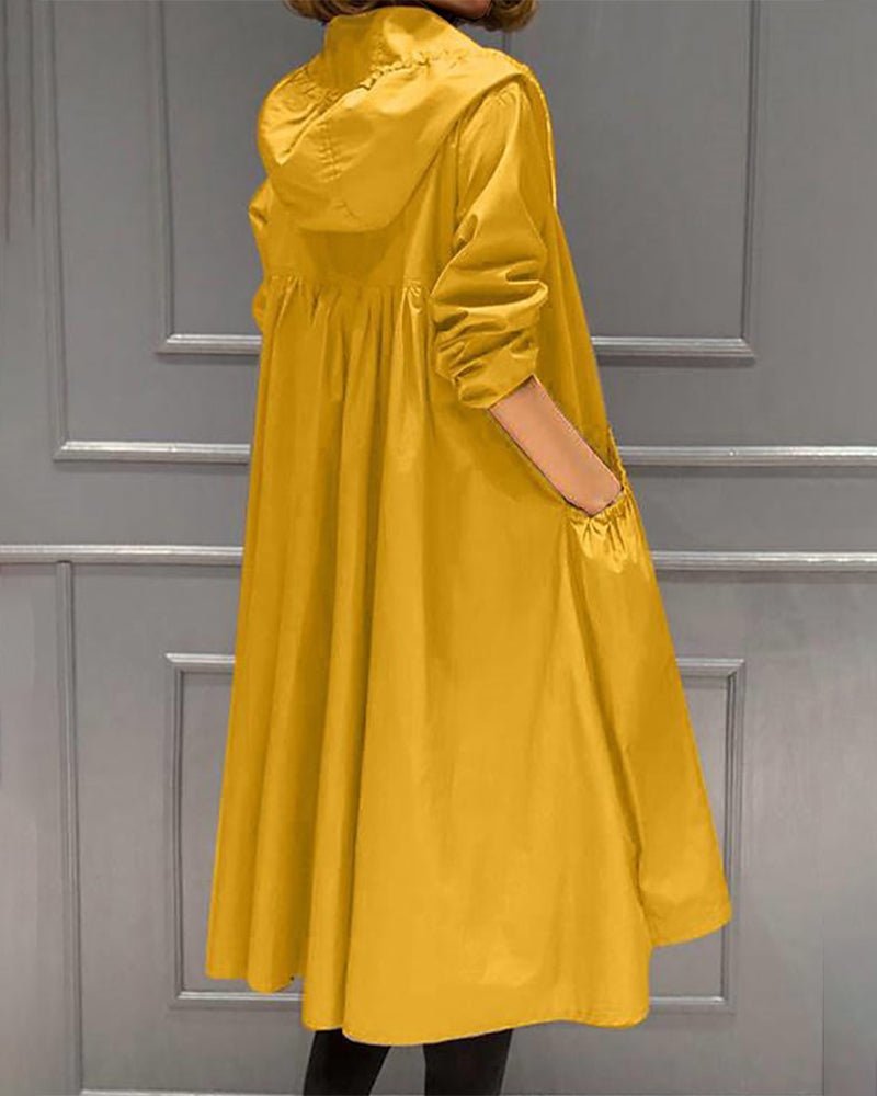 Women's long stylish waterproof jacket