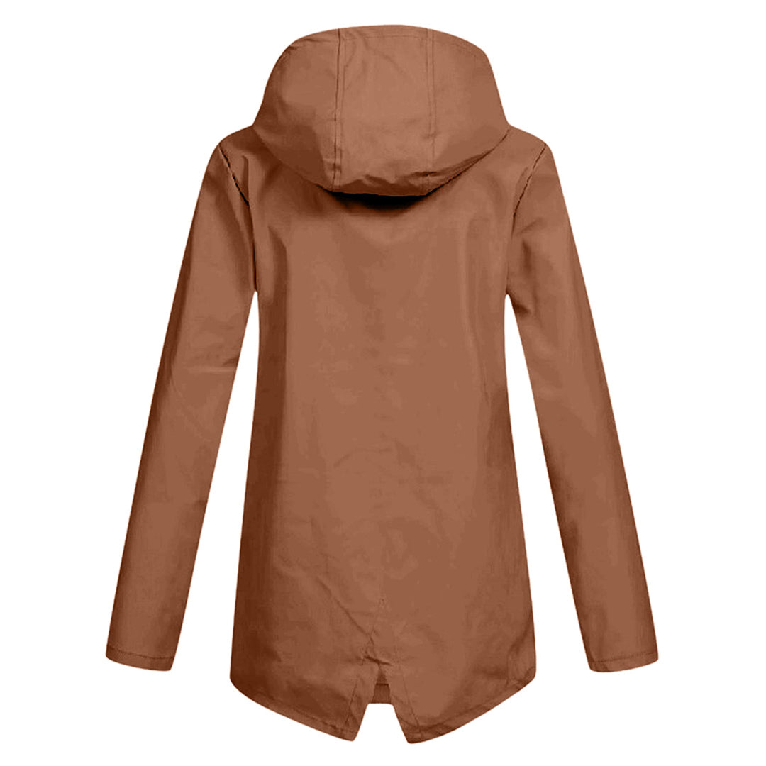 Women's long waterproof jacket - breathable