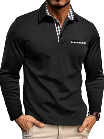 Men's Long Sleeve Polo Shirt Stylish Golf and Casual Shirt
