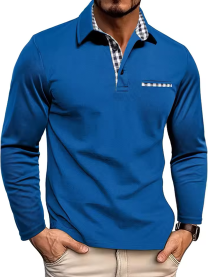 Men's Long Sleeve Polo Shirt Stylish Golf and Casual Shirt