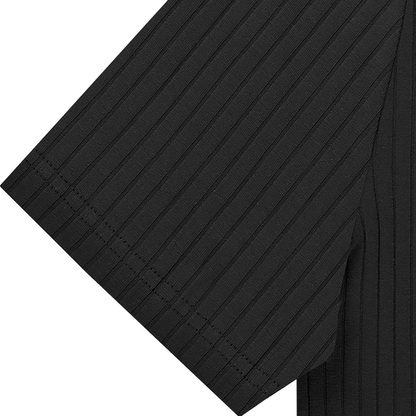 Men's Short-Sleeve Polo Shirt with Striped and Solid Design for Casual and Business Wear