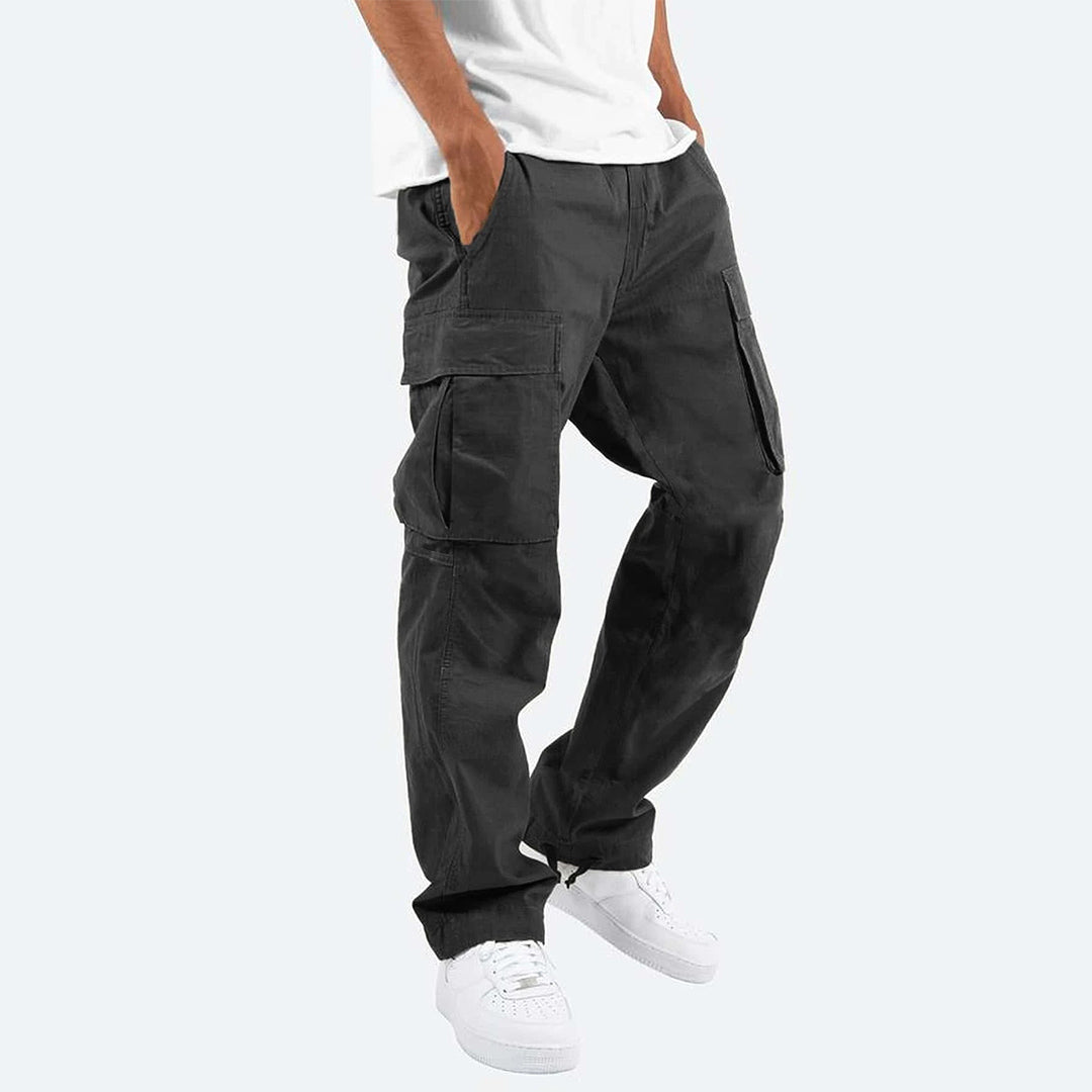 Men’s Slim Fit Durable Cargo Pants with Multiple Pockets for Work and Casual Wear