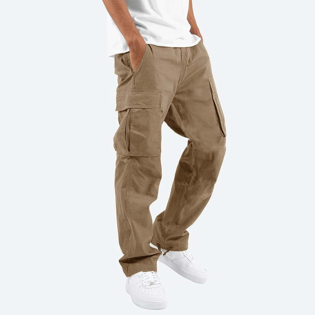 Men’s Slim Fit Durable Cargo Pants with Multiple Pockets for Work and Casual Wear