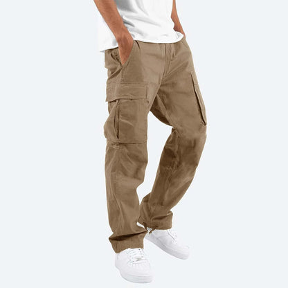 Men’s Slim Fit Durable Cargo Pants with Multiple Pockets for Work and Casual Wear