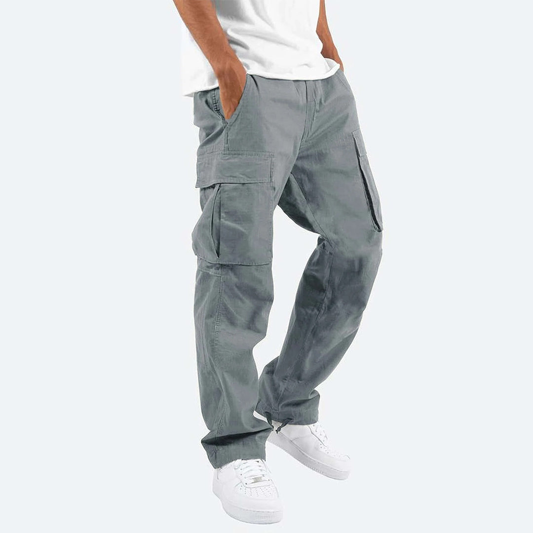 Men’s Slim Fit Durable Cargo Pants with Multiple Pockets for Work and Casual Wear