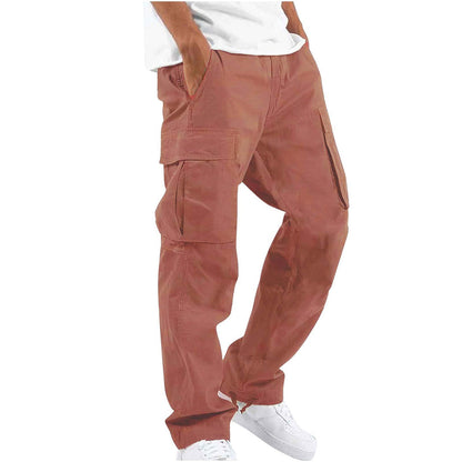 Men’s Slim Fit Durable Cargo Pants with Multiple Pockets for Work and Casual Wear